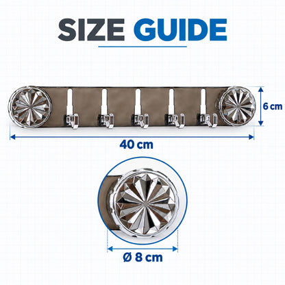 A diagram illustrating the dimensions of the gray transparent wall rack, showing its length of 40 cm, height of 6 cm, and