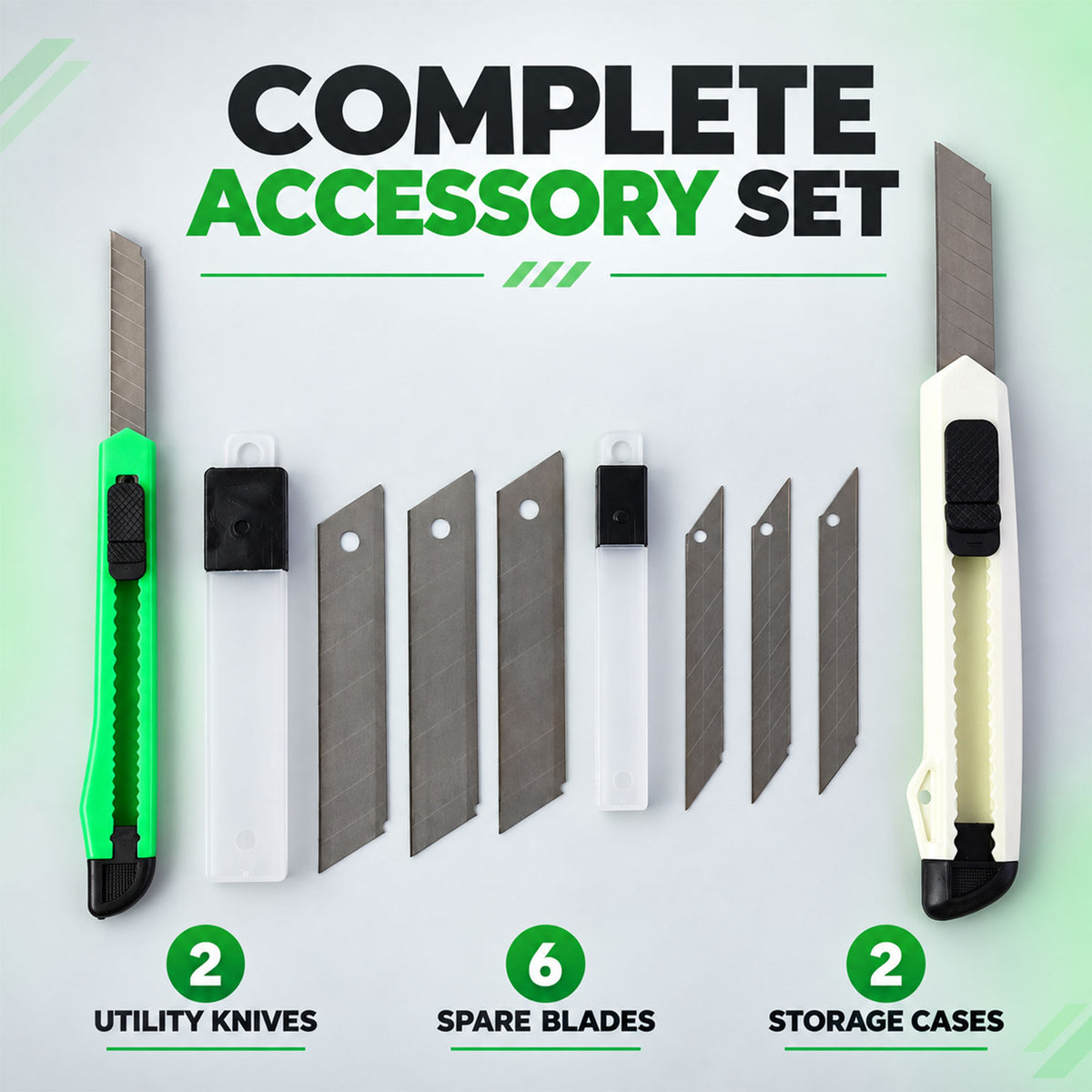 Office Paper Cutter Knife Set with Extra Blades for Parcel Opening (1 Set)
