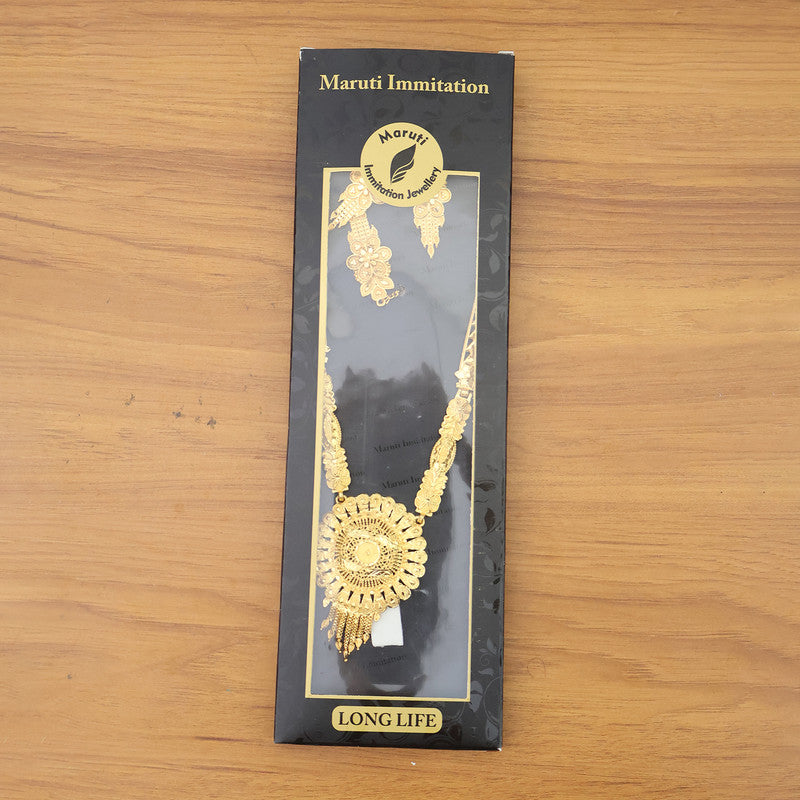 Golden Radiance Round Mandala Necklace Set – Trending Festive & Bridal Jewellery Ensemble