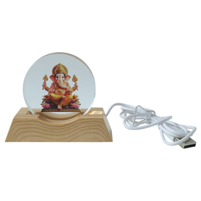 Premium 3D Lord Ganesha Acrylic LED Night Lamp (1 Pc)