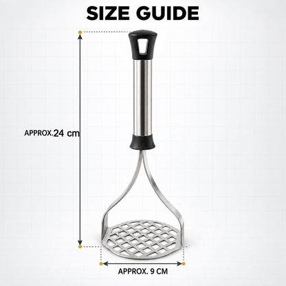 Apex Stainless Steel Potato Masher, Pav Bhaji Masher with Grip Handle (1 Pc)