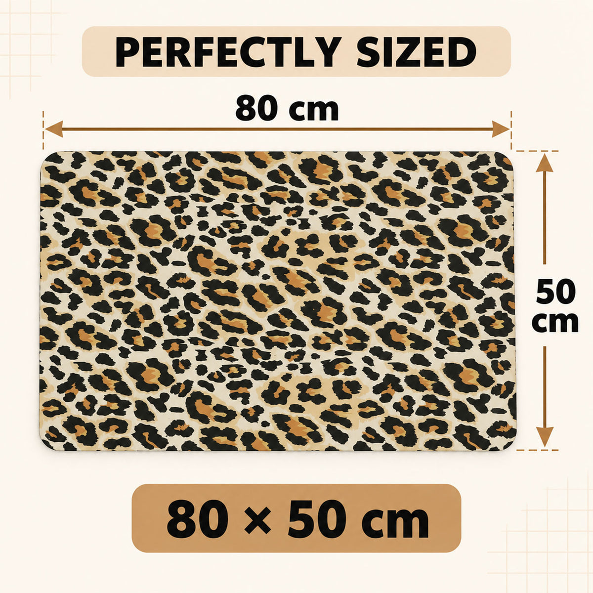 Absorbent Bathroom Mat, Leopard Print Quick Dry Bath Mat (1 Pc, 50x80 Cm)