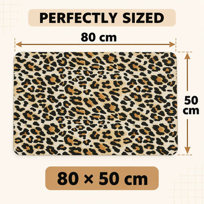 Absorbent Bathroom Mat, Leopard Print Quick Dry Bath Mat (1 Pc, 50x80 Cm)