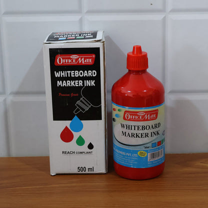 Office Mate Whiteboard Marker Ink Refill – Red Colour (500 ml)