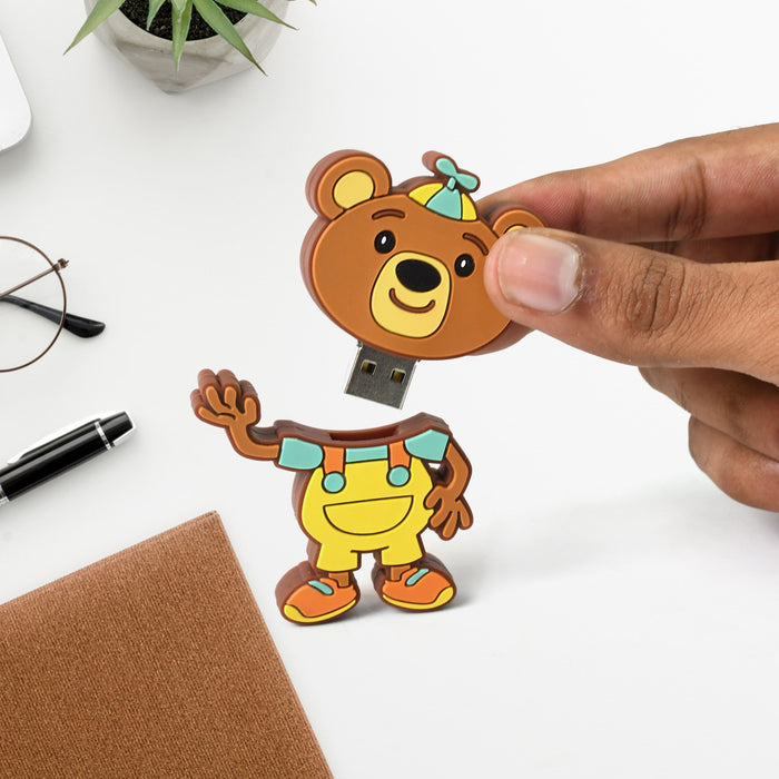 Portable Cartoon Shape Silicone USB Pen drive / Flash disk (15 GB With Baby Rhymes Song / 1 Pc)