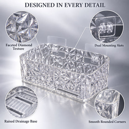 Diamond Design Bathroom Wall Rack for Toiletries and Cosmetic Storage (1 Pc)