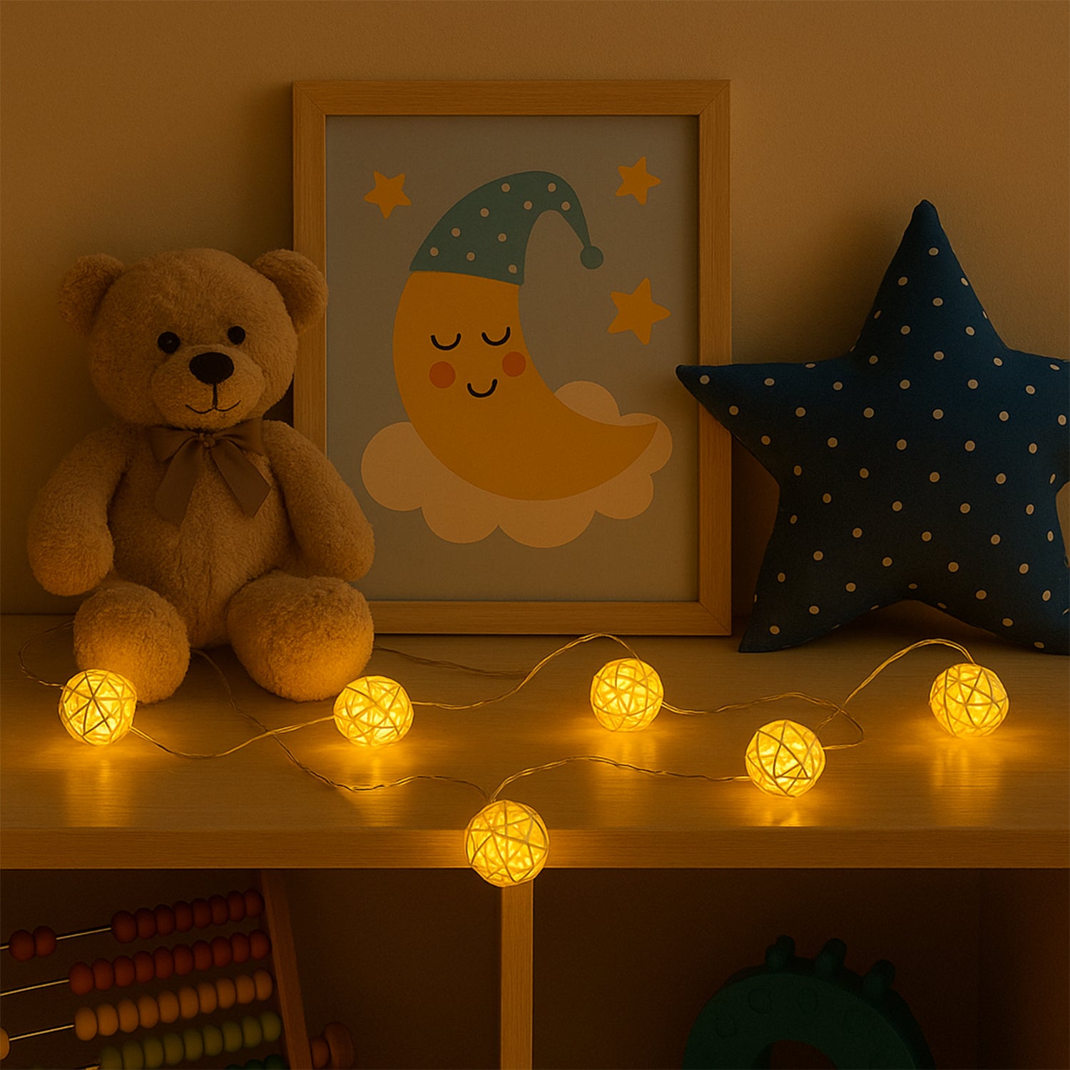 Battery Operated Rattan Ball String Decorative Fairy Lights