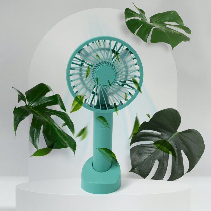 Portable Handheld Fan With 3 Speeds Battery Operated Fan Rechargeable Multi Colors As Base Phone Holder Fan (Battery Included)