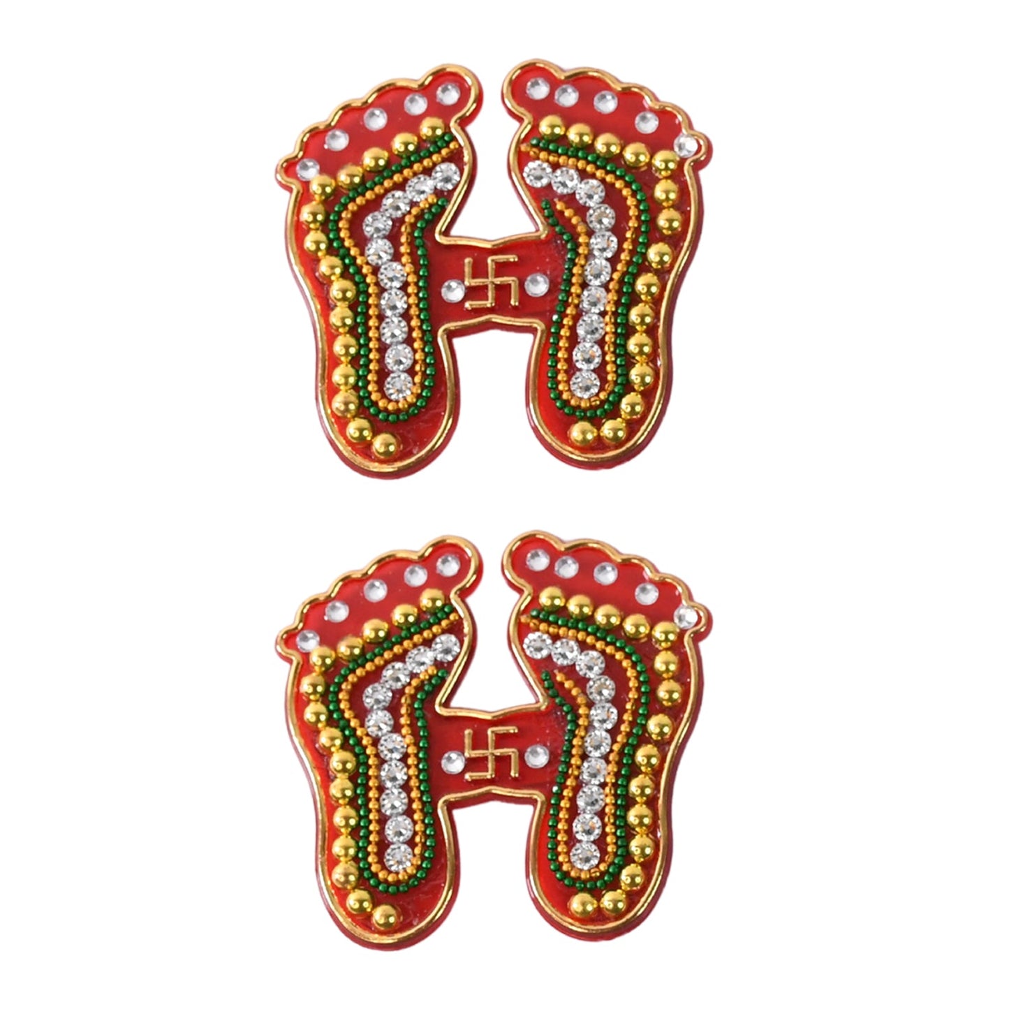 Laxmi Charan Paduka Stickers – Festive Spiritual Home Décor (Pack of 2)