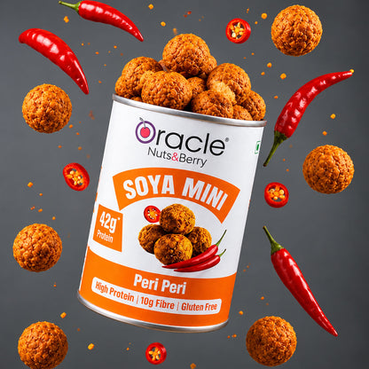 Peri Peri Soya Mini Premium High Protein Spicy Roasted Crunchy Soya Bites (120g)