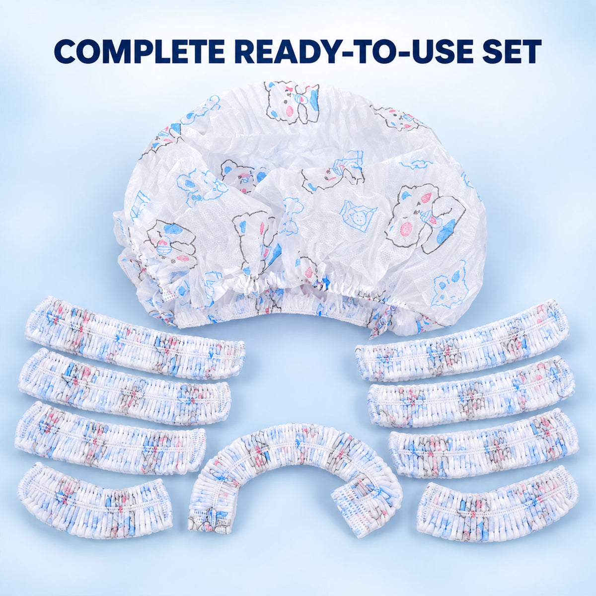 Elastic Fan Dust Covers Set with Cartoon Print for Table Fans (10 Pc)