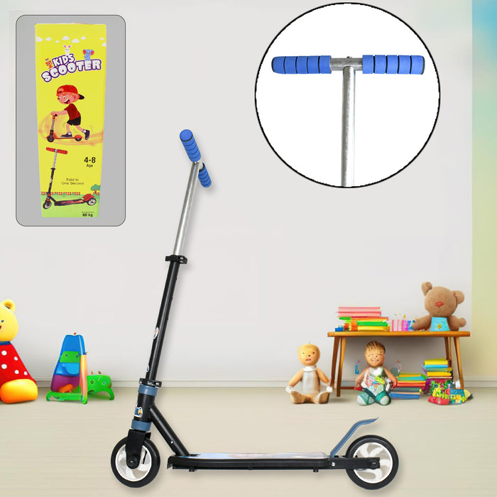 Basic Kids Ride On Leg Push Scooter for Boys and Girls (4 - 8 Years Old Kids) Foldable Scooter Cycle with Height Adjustment for Boys and Girls Multicolor (1 Pc / 2 & 3 Wheel) 