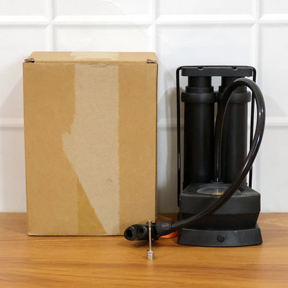 Double Cylinder Foot Air Pump with Pressure Gauge – Durable & Portable
