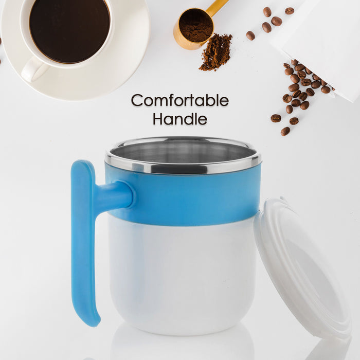 5767 Stainless Steel Lid Cover Hot Coffee/Tea Mug Hot Insulated Double Wall Stainless Steel, Coffee and Milk Cup with Lid - Coffee Cup (1 Pc )