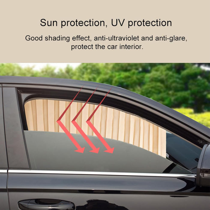 7498 Car Curtain Slat Folding Window Sunshade Magnetic Car Side Window Sun Shade Slider