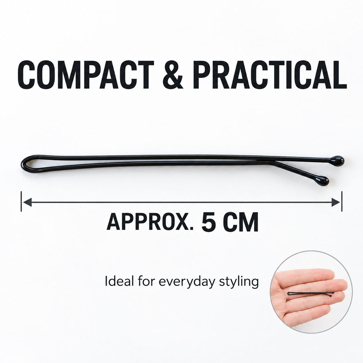 Metal Hair Pins with Rounded Tips for Bun Updo and Everyday Hair Styling (48 Pc)