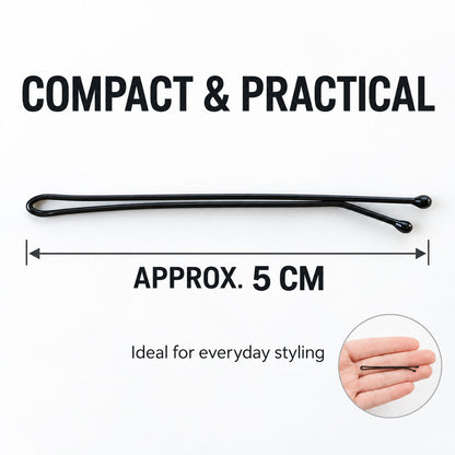 Metal Hair Pins with Rounded Tips for Bun Updo and Everyday Hair Styling (48 Pc)