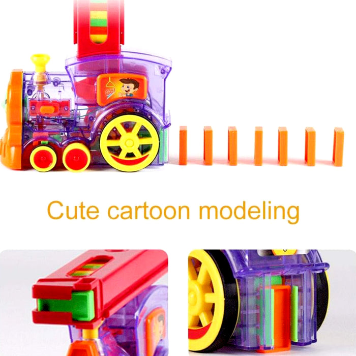 4887 Play Game Transparent Funny Train Engine with Blocks Set 60 Blocks Toy with Music and Lights Automatic Blocks Toy Train Set for Kids ( Batteries not included)