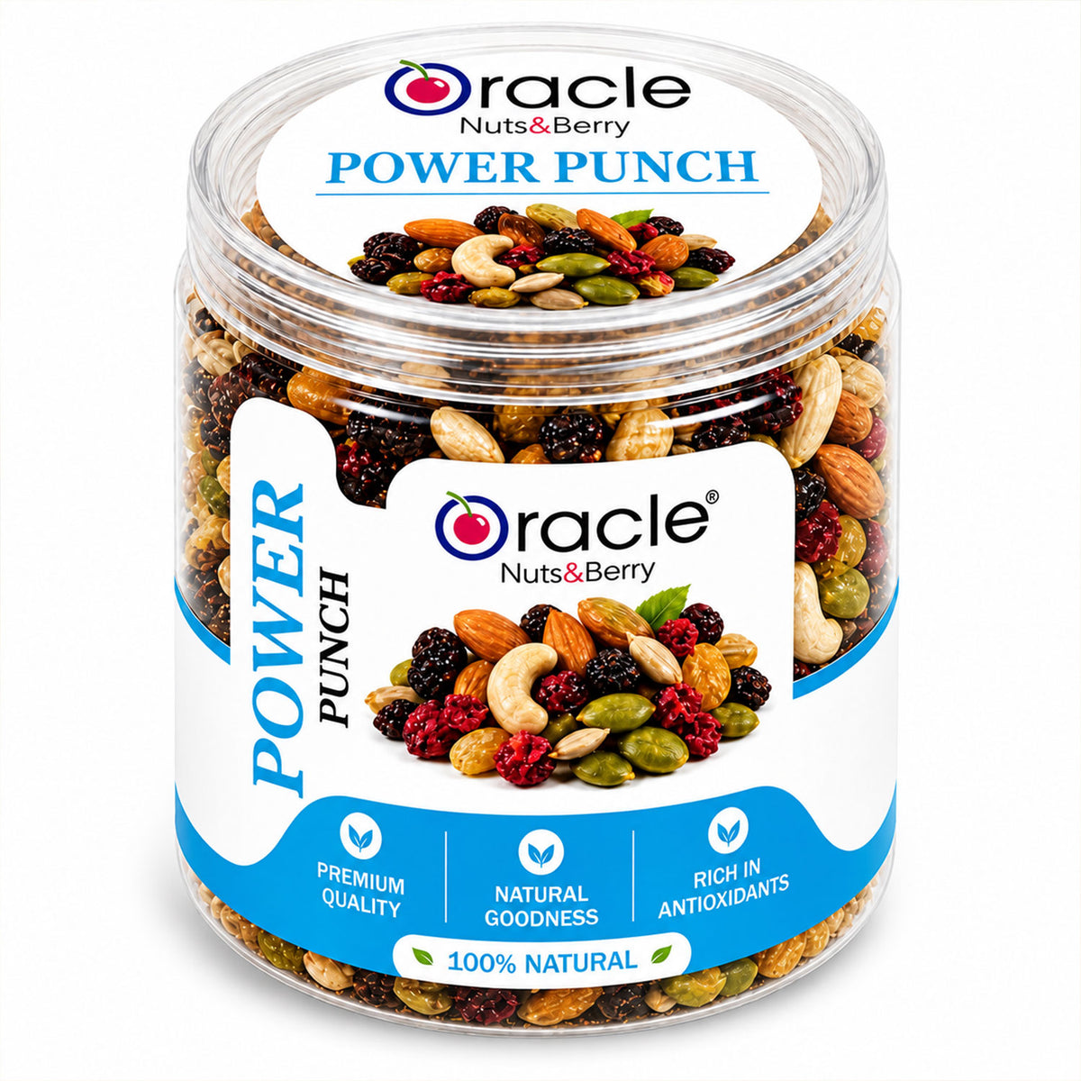 Power Punch Mix Premium Nuts Berries and Dry Fruits Healthy Snack Mix Jar (150g)