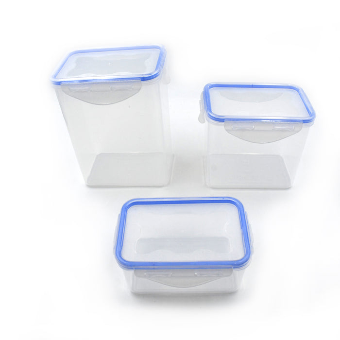 Kitchen Storage Container Set with Food Grade Plastic and Air Seal Lock Lid for Storage of Grocery, Spices, Dry fruits Use For Home, Office, Restaurant, Canteens (3 Piece Set)