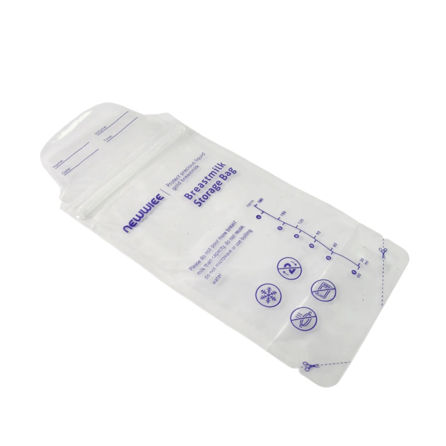 FERVENT Breastmilk Storage Bag, clearly showing its double zipper seal.