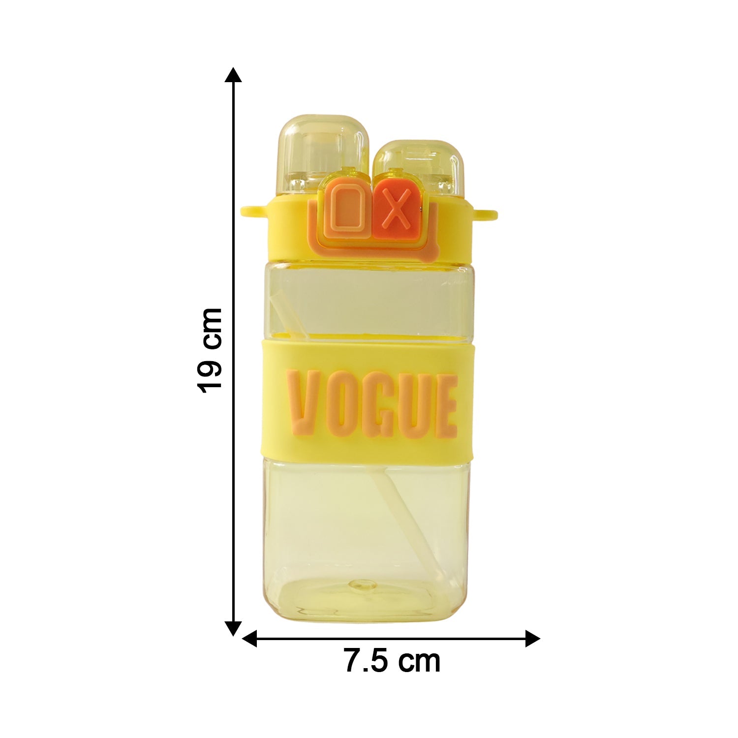 Girls Dual Compartment Plastic Water Bottle Leakproof Carry Strap (1 Pc)