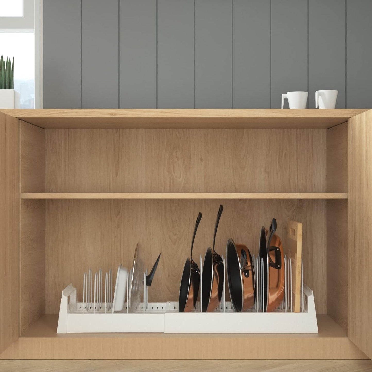 Pots and Pans Organizer Rack for Under Cabinet