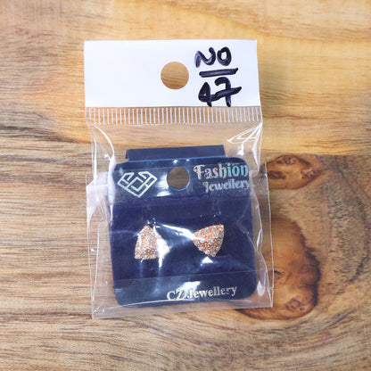 Trendy Gold-Plated Triangle CZ Stud Earrings for Women