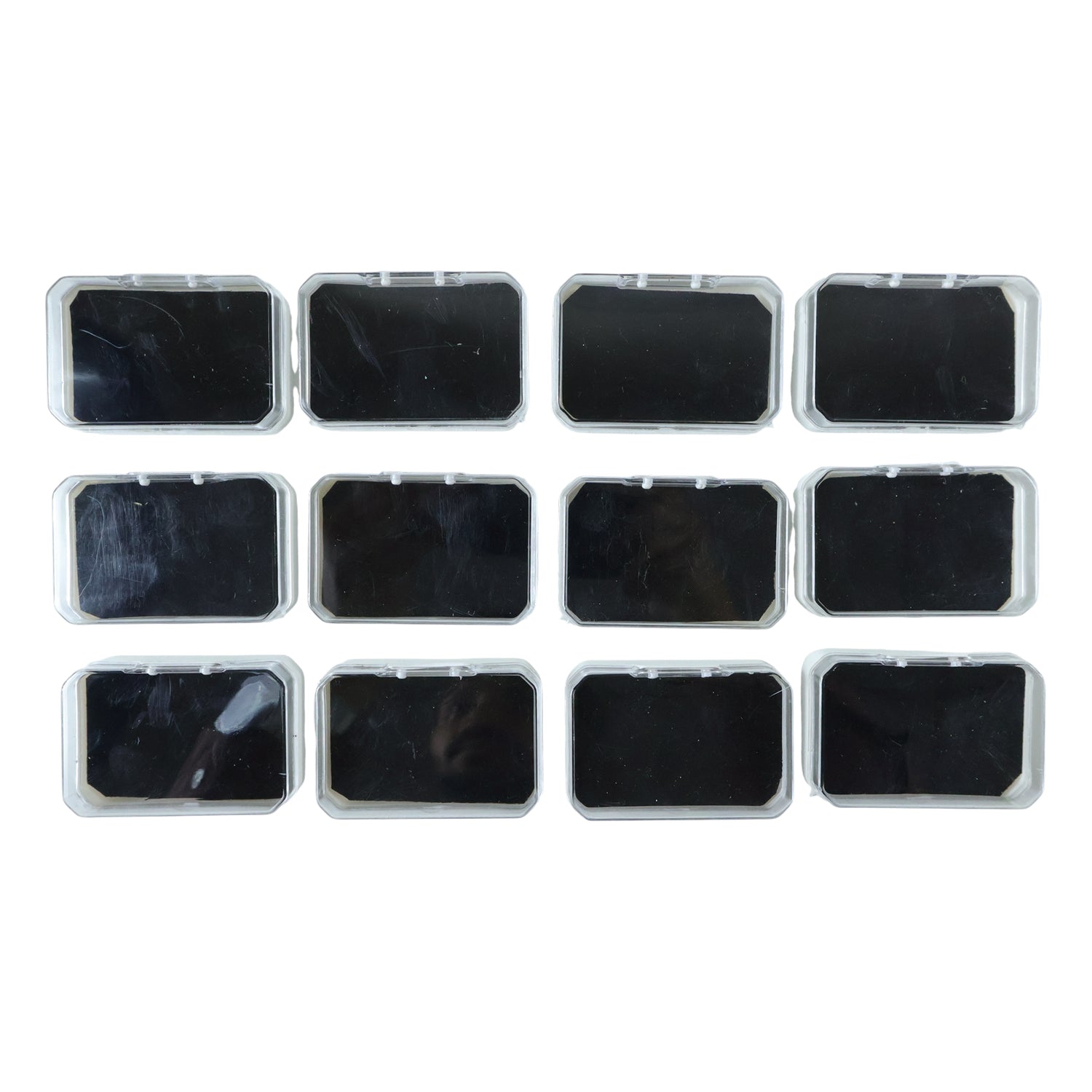 Top view of 12-piece rectangle jewellery storage box set