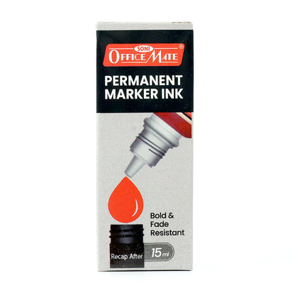 OfficeMate Permanent Marker Ink Blue – 15 ml Refill Bottle | Bold & Fade-Resistant Ink
