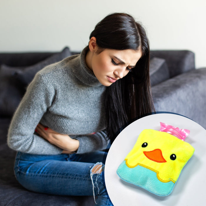 Yellow Duck design small Hot Water Bag with Cover for Pain Relief
