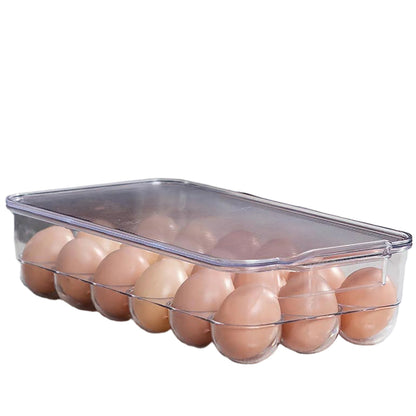 Plastic 18 Cavity Egg Storage Box Or Egg Trays For Refrigerator With Lid & Handles High Quality, Rectangular Egg Tray Box For 18 Egg (1 Pc)