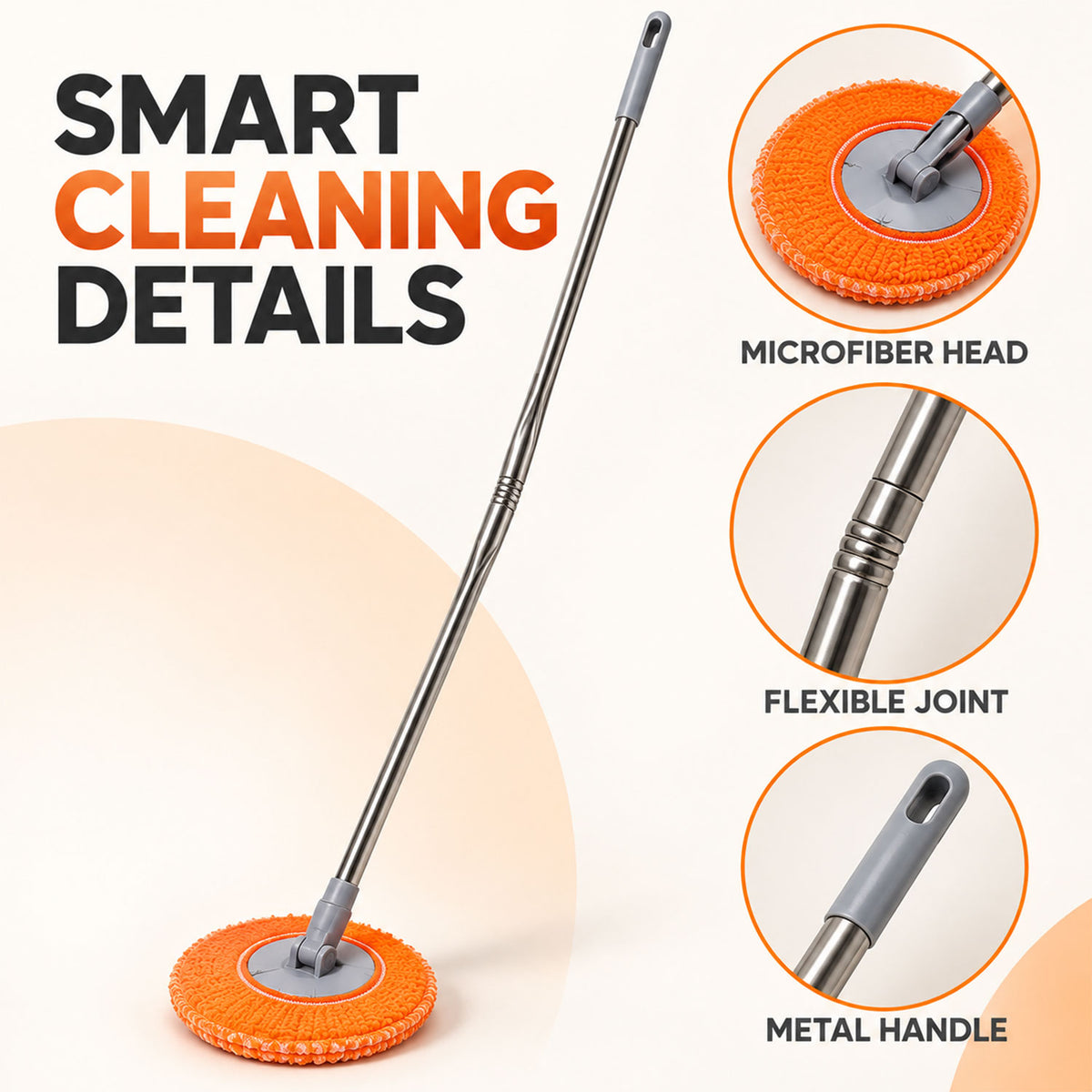 Spin Mop with Microfiber Head – Easy & Efficient Floor Cleaning