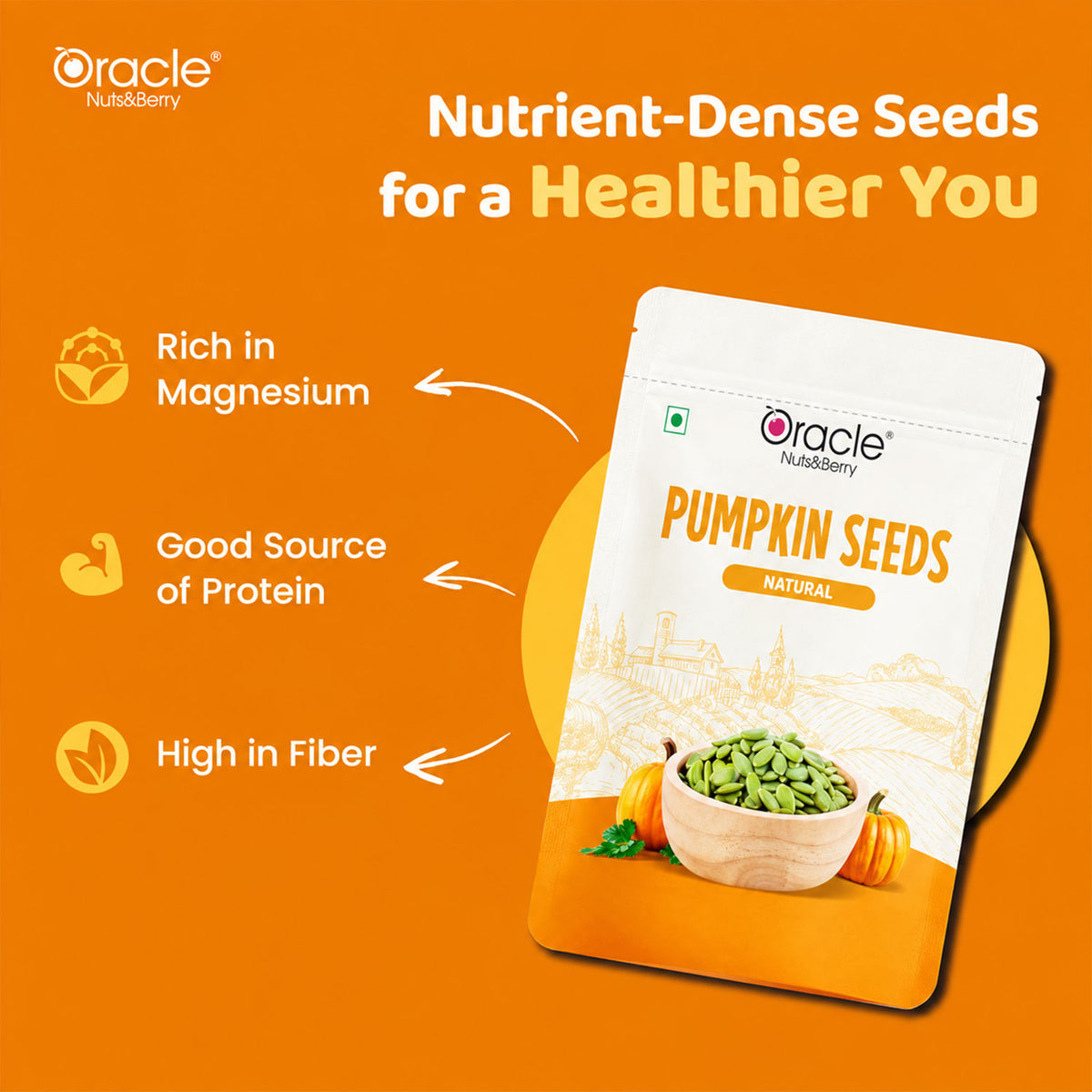 Pumpkin Seeds Premium Pure Raw Natural Seeds Full of Protein Rich Goodness (250g)