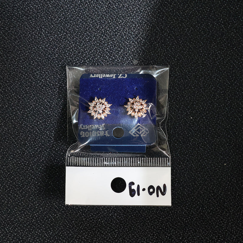 Charming Floral Cluster CZ Stone Stud Earrings for Women