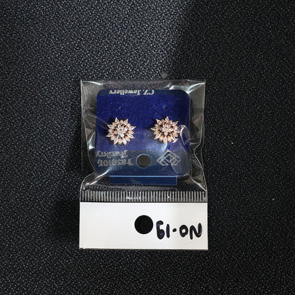 Charming Floral Cluster CZ Stone Stud Earrings for Women