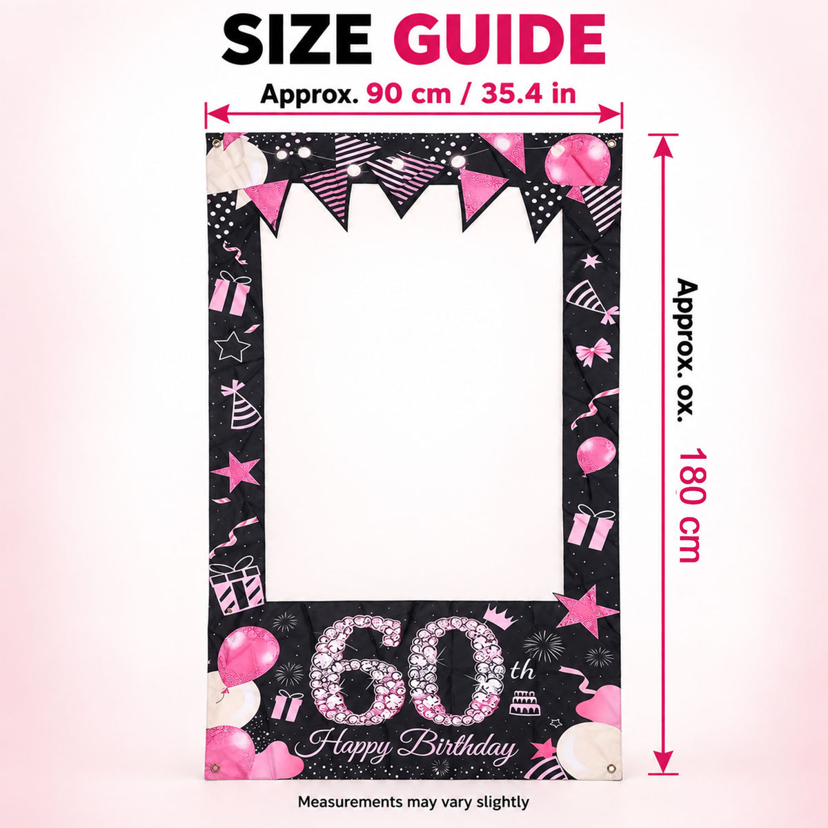 Birthday Photo Booth Backdrop Curtain for Birthday Party Decor (90x180 Cm)