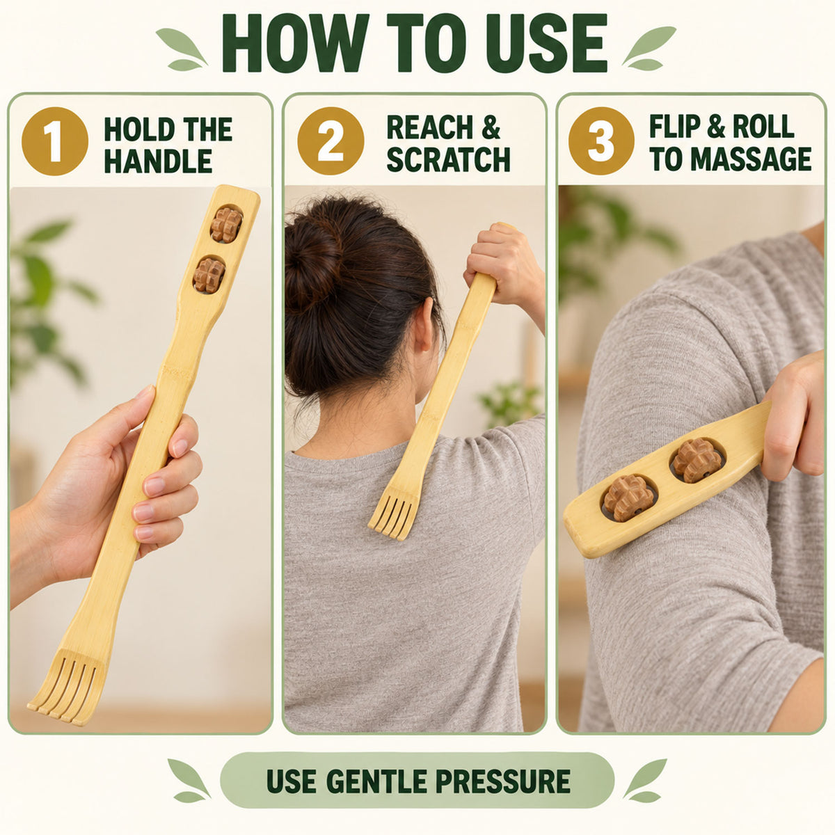 Wooden Back Massager Stick – Effective Muscle & Stress Relief