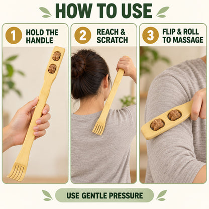 Wooden Back Massager Stick – Effective Muscle & Stress Relief
