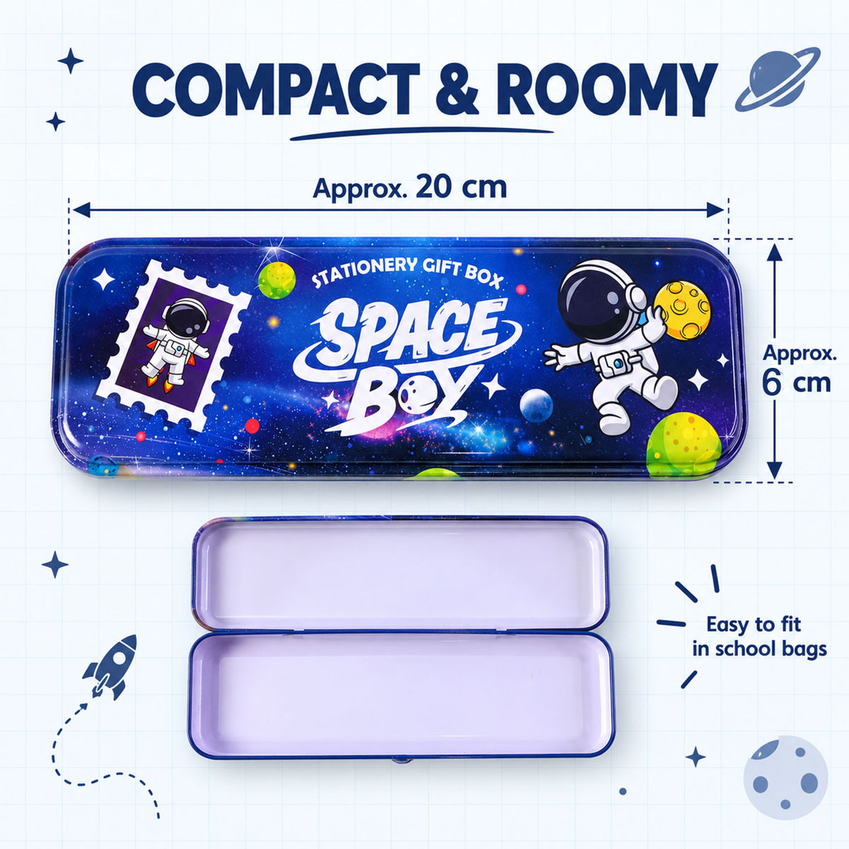 Kids Stationery Kit for School with Pencil Box, Paints and Colour Cards (1 Set)