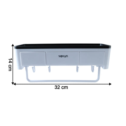 Wall Mounted Multifunctional Bathroom Storage Rack (1 Pc)