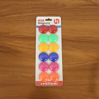 Colorful Round Refrigerator Magnets Set (12 Pc Set)