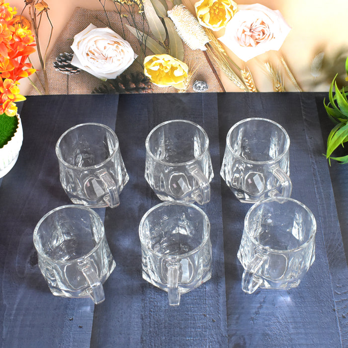 Glass Coffe & Tea Cup / Mug Enjoy Your Drink in Style (6 pcs Set / 300 ML)