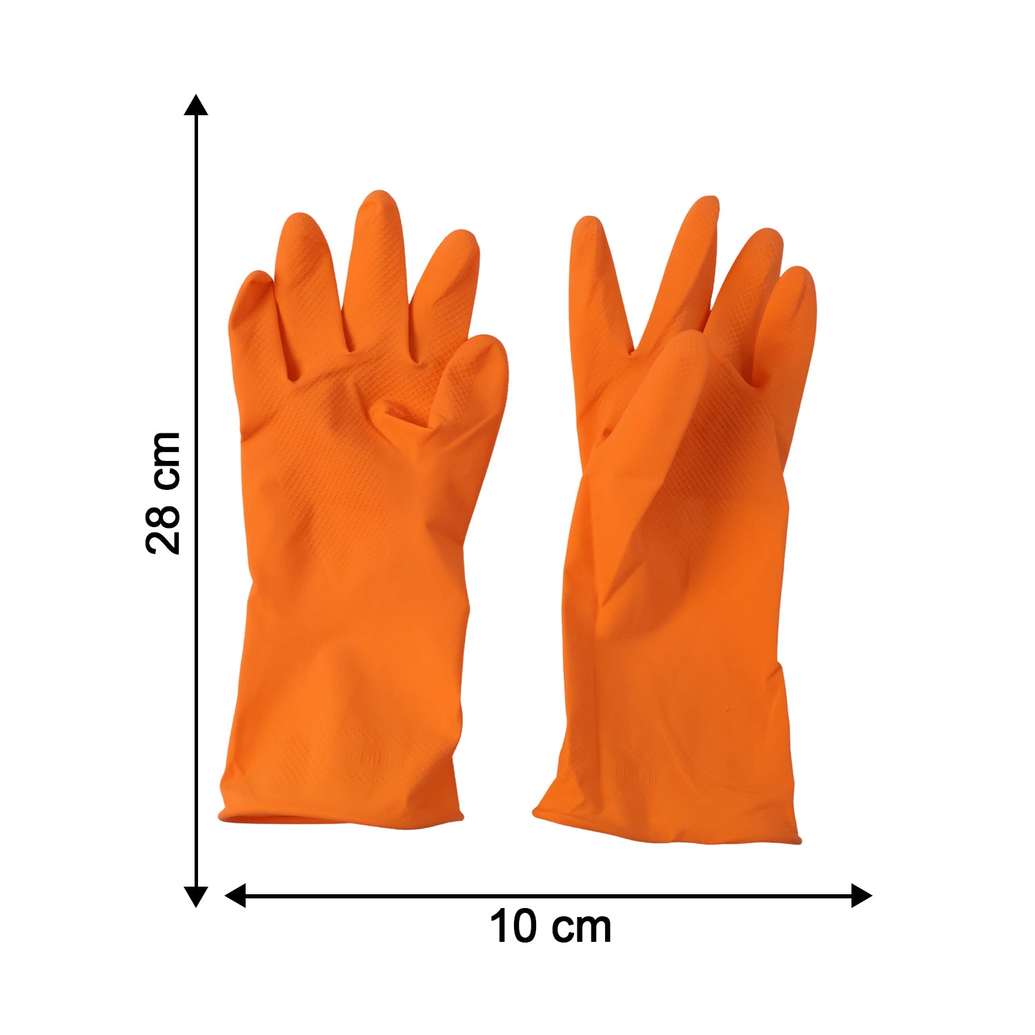 Orange gloves for household cleaning tasks