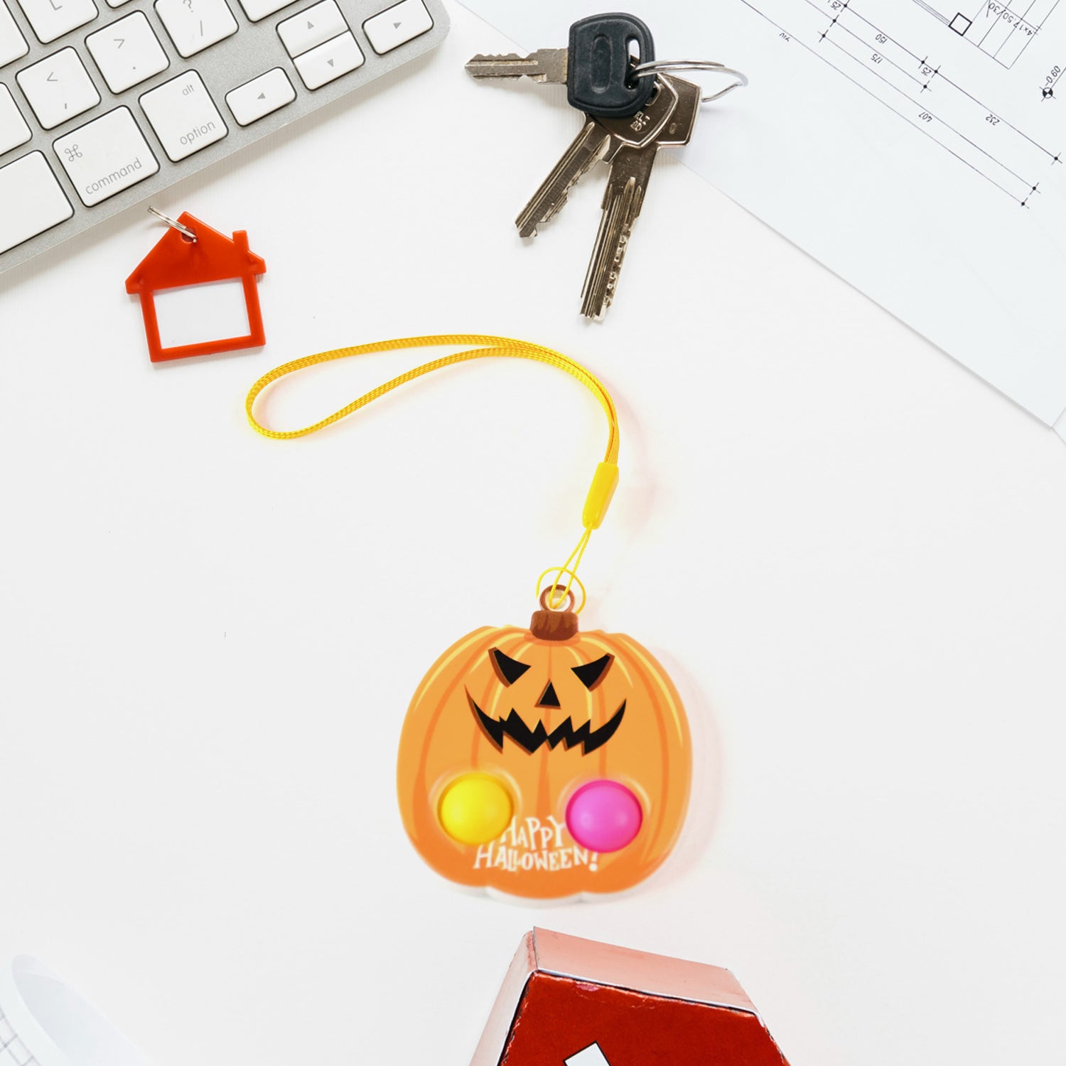 Silicone Push Bubble Fidget Keychain Toy (1 Pc)