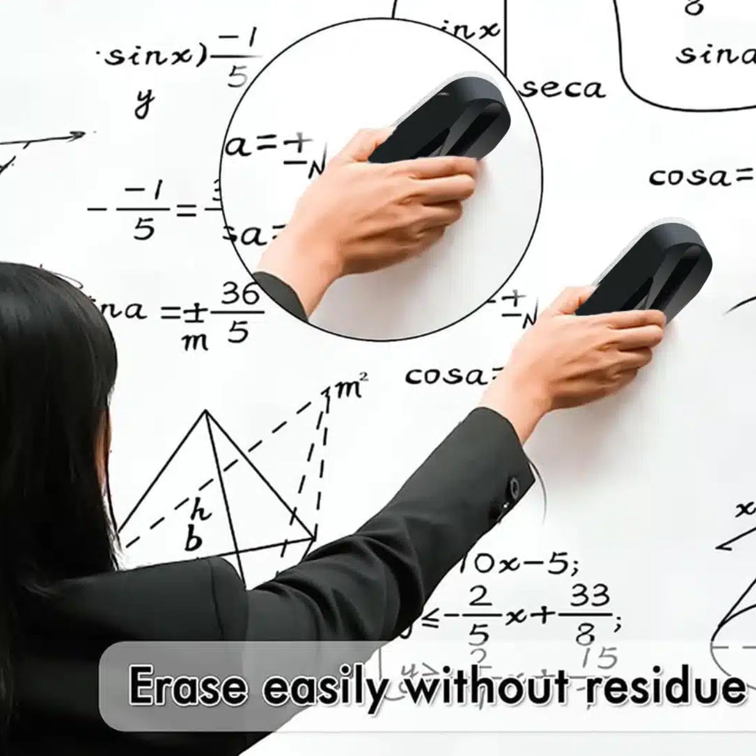 Officemate White Board Duster (Without Markers) – Durable Plastic Body, Soft Felt Surface, Easy Grip for Smooth Cleaning