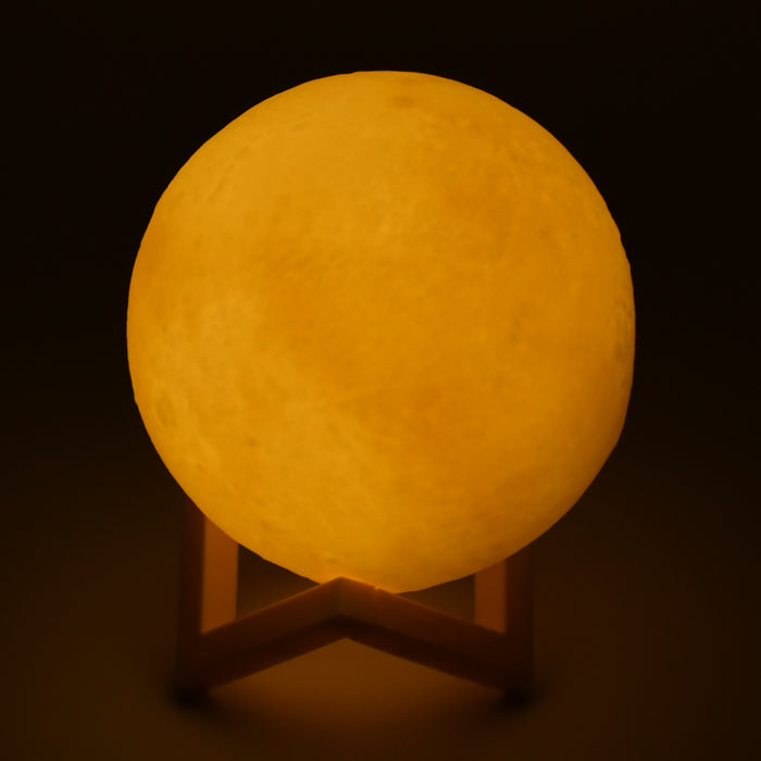 true home Moon Night LAMP with Wooden Stand Night LAMP for Bedroom