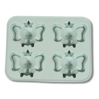 Silicone Cartoon Shape 4 Grid Ice Cube Tray Ice Cube Molds Trays Small Cubes Tray For Fridge, Flexible Silicon Ice Tray (1 pc)