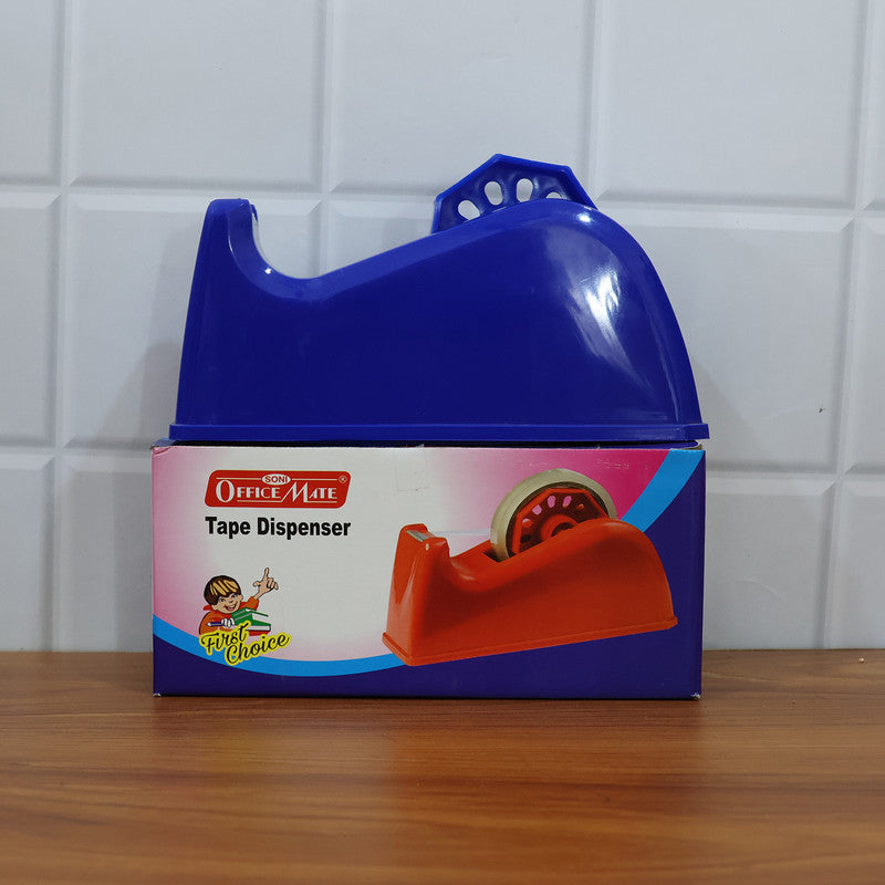 Office Mate Tape Dispenser – Blue Colour Heavy Base Desk Tape Cutter