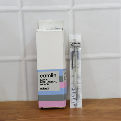 Camlin KLICK 0.5 mm Mechanical Pencil – Smooth Writing with Soft Ribbed Grip (Pack of 10 – Pink, Blue & Grey)